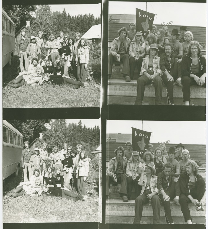 EÜE-76 Valtu rühm koolimaja ehitusel, Kaiu ja Imavere rühma grupipildid, juuli 1976.a.