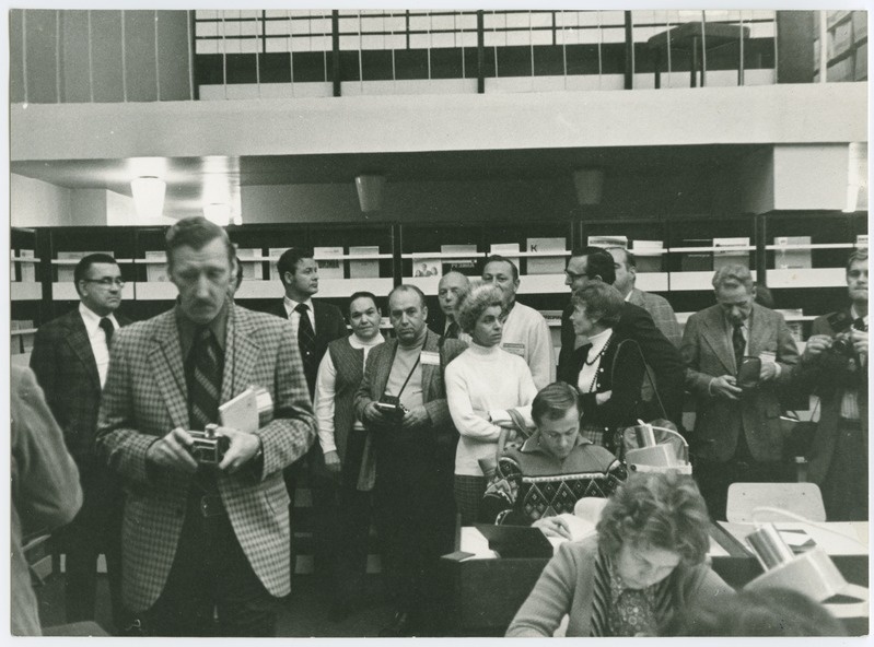 USA kolledzite ja ülikoolide õppejõud külastamas TPI-d, 23.nov. 1973.a., foto: P. Raukas
