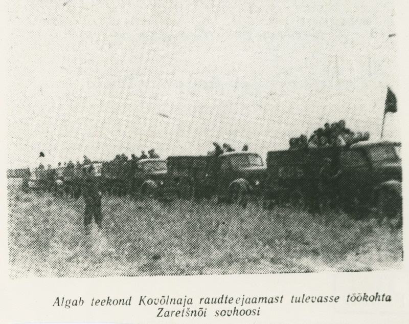 TPI tudengid teel tulevasse töökohta Zaretšnõi sovhoosi, 1956.a.