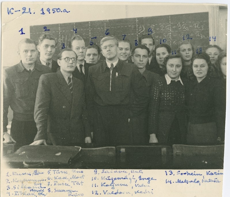 TPI keemiateaduskonna üliõpilased auditooriumis, 1950.a.