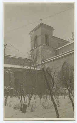 Tallinn, the Catholic Church of Peeter-Paul, the view of the garden of the former Dominican monastery.  duplicate photo