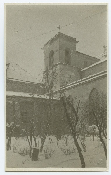 Tallinn, the Catholic Church of Peeter-Paul, the view of the garden of the former Dominican monastery.