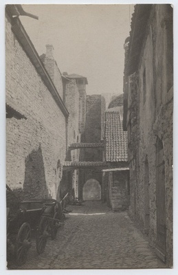 Tallinn, Russian Street with old monastery walls of 12 yards.  duplicate photo