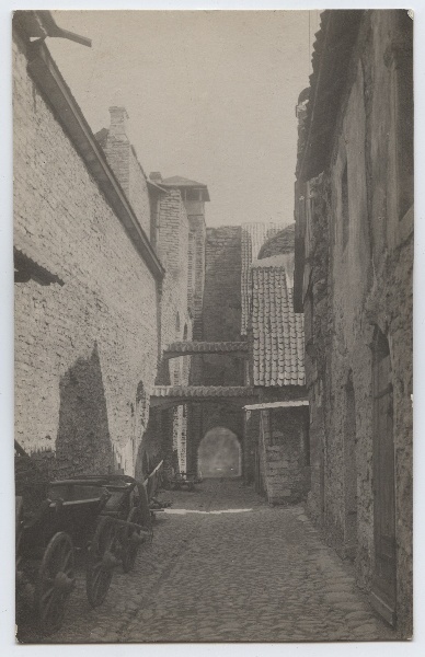 Tallinn, Russian Street with old monastery walls of 12 yards.