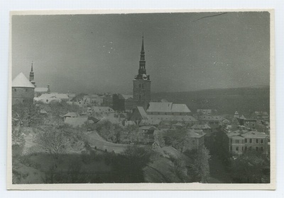 Tallinn, view from the south, on the left Kiek-in-de-Kök, in the middle of the Niguliste Church.  duplicate photo