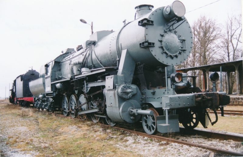 Color photo. Haapsalu. German locomotive at the Railway Museum. 1998.