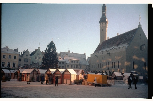 Christmas Believe and Christmas Market in Tallinn on the hall square