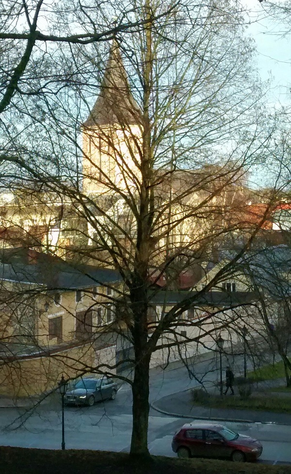 Jaani kirik ja vanalinn (vaade Toomemäelt). Tartu, 1930-1940.
Allservas esperantokeelne nimetus. rephoto