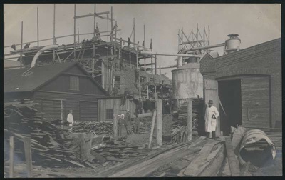 Postcard, Abja City factory, renovation after the fire in 1925  duplicate photo