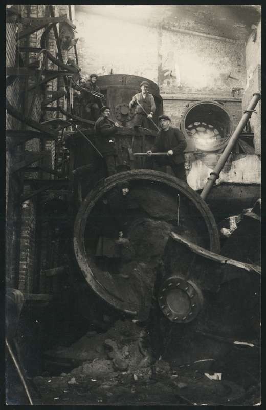 Postcard, Abja City factory, boiler room after the fire?