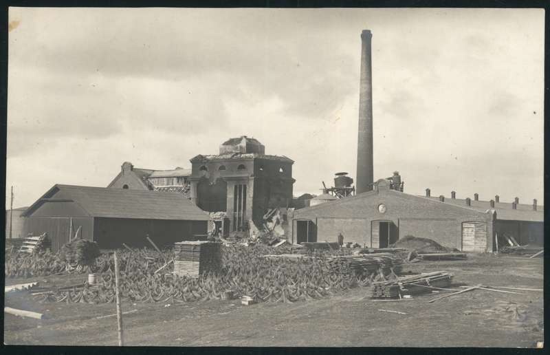 Postcard, Abja City Factory, after the fire