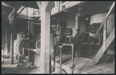 Postcard, Abja Linavabrik, boiler room  duplicate photo