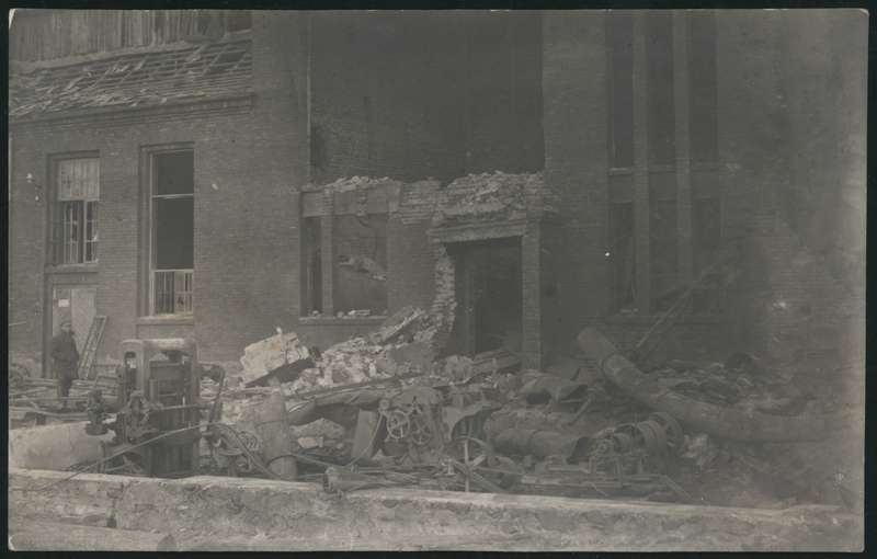 Postcard, Abja City Factory, after the fire