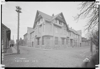fotonegatiiv, Viljandi, Lossi tn 35, Tartu Pank u 1924 foto J.Riet  duplicate photo