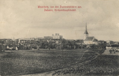 Wesenberg from the Pastorat fields : Rakwere from the church farms  duplicate photo