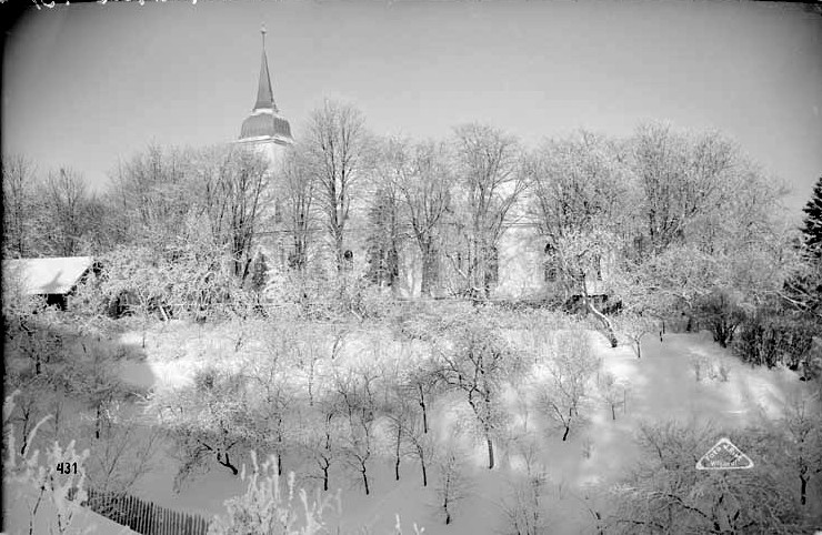 fotonegatiiv, Viljandi, Jaani kirik (vaade I Kirsimäelt)