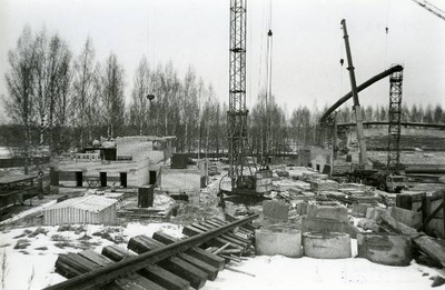 Construction of Tartu Song Square and Square in Startverre. 15.03.1991.  duplicate photo