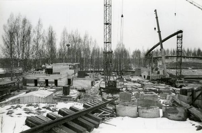Digital image from the photo. Construction of Tartu Song Square and Square in Startverre. 15. 03.1991.  duplicate photo