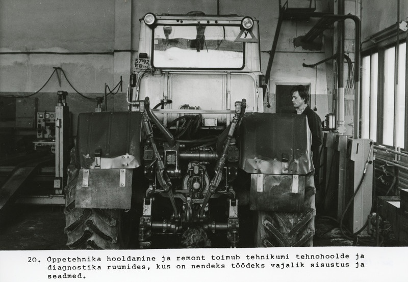 Kehtna Näidissovhoostehnikum, õppetehnika remont tehnohoolde ja diagnostika ruumides