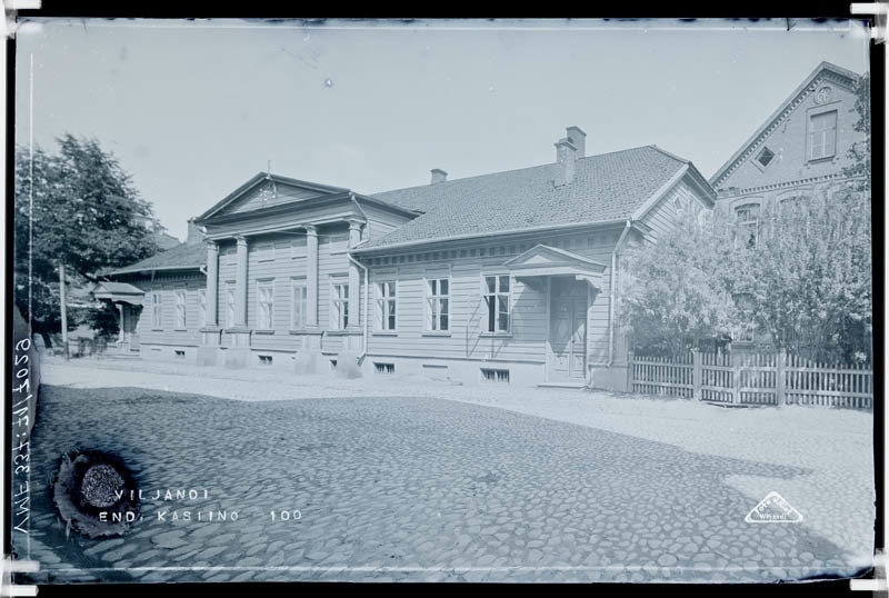 fotonegatiiv, Viljandi, Posti tn 11, saksa kasiino u 1910 foto J. Riet