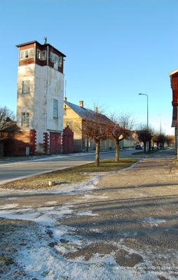 fotopostkaart, Suure-Jaani khk, Suure-Jaani, Pärnu tänav, tuletõrje ühingu hoone, 25.08.1929, foto O. Mägi rephoto