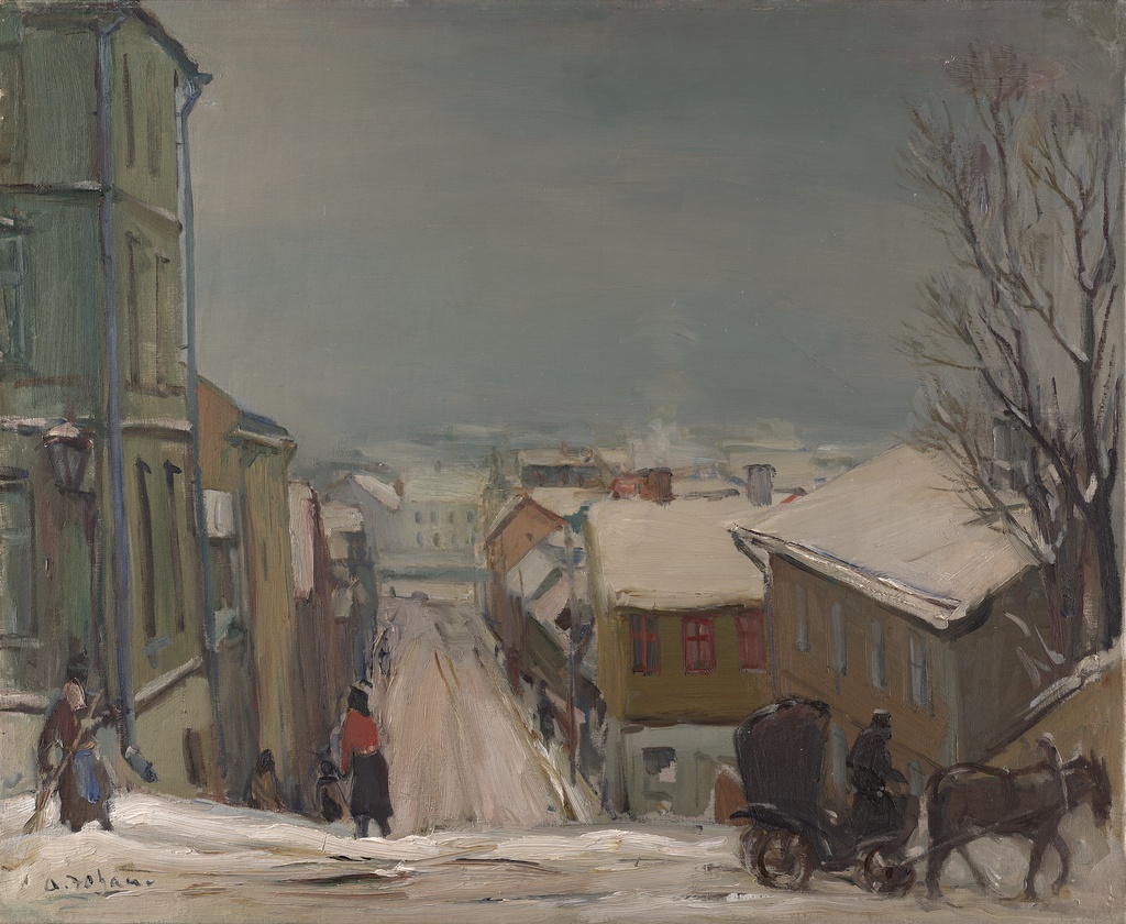 Winter landscape in Tartu (Liiva Street in winter)