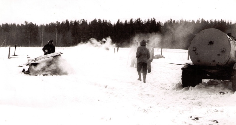 Tsiviilkaitseõppustel Iisaku sovhoosis, saastunud kolle.