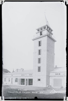 fotonegatiiv, Viljandi, Tuletõrje Ühingu maja, Väike-Turu tn, 1926, foto J. Riet  duplicate photo