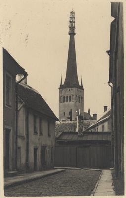 Reval : St. Olai Church 138.68 m : after the fire on 27. Vii. 1931  duplicate photo