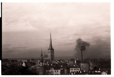 Tallinn, view from Toompea to the Old Town, behind Oleviste Church.  similar photo