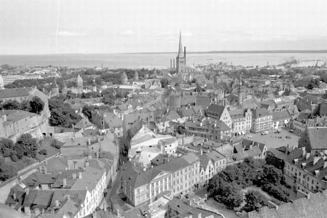 Old Tallinn. View of the Niguliste Tower.
