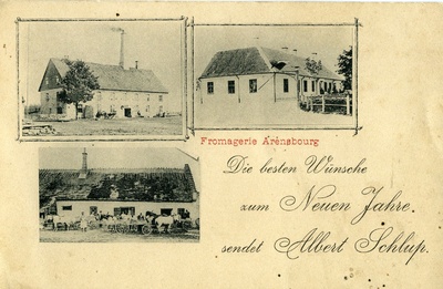 Liitpostkaart ettevõtjale Albert Schlup'ile kuulunud hoonetega Kuressaares  similar photo