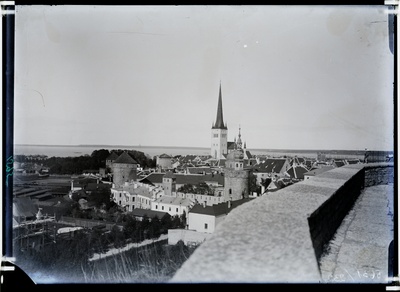 View from Toompea to the city towards the sea (Oleviste Church)  similar photo