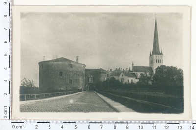 Tallinn, Beach Gate and Oleviste Church  duplicate photo