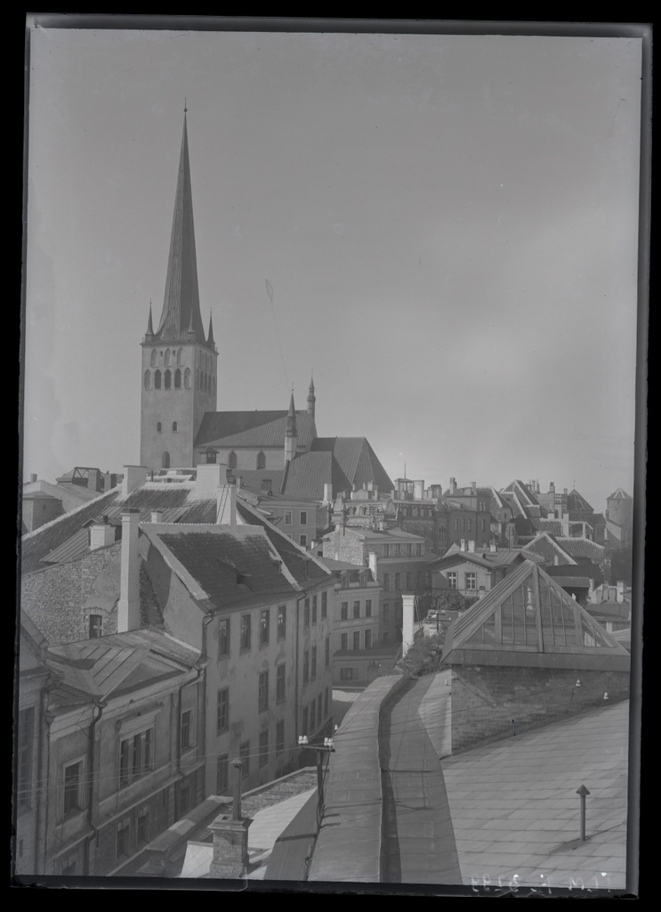 Tallinn, view of the Old Town on the south, on the back of the Olviste Church.