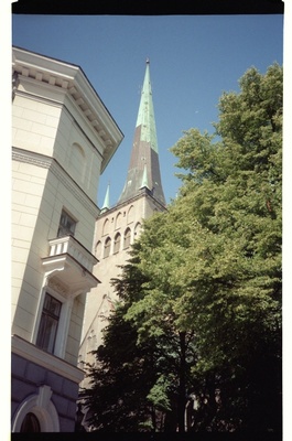 View to the Tower of the Tallinn Oleviste Church  similar photo