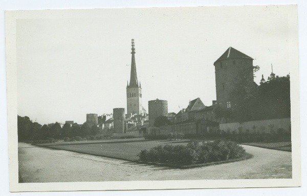 Tallinn, Oleviste Church, tower in orders, view of the Tower Square.
