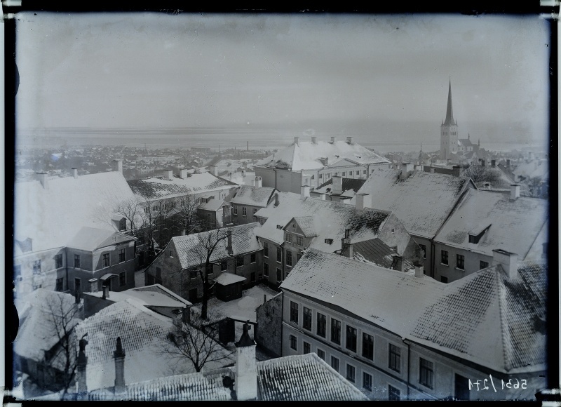 General view of the city towards the church of Oleviste and the sea.