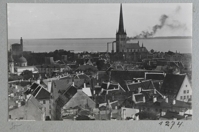 Old Town of Tallinn. View over the roofs towards the church and the sea - northeast.  duplicate photo