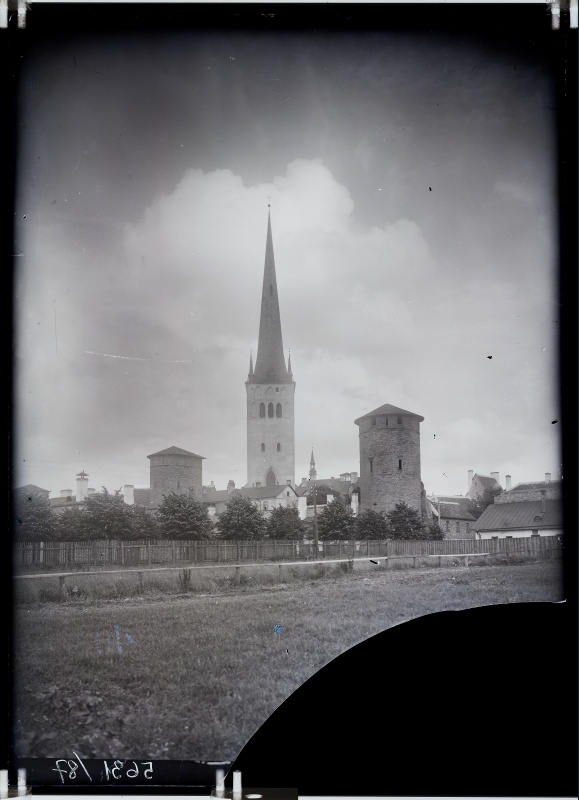 City wall towers and Oleviste Church