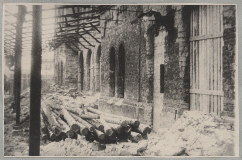 Tallinn-Balti vaksali taastamine 1944-1945: vaade vaksalile perrooni poolt, detsember 1944.
