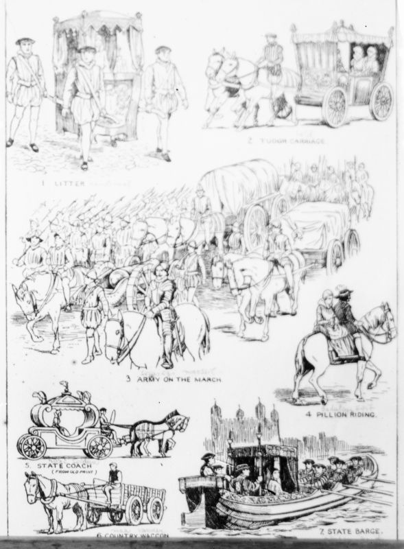 Negatiiv. Transport- ja liiklusvahendid Inglismaal XVI sajandil. 
Kopeerija: M. Arro, 1965.