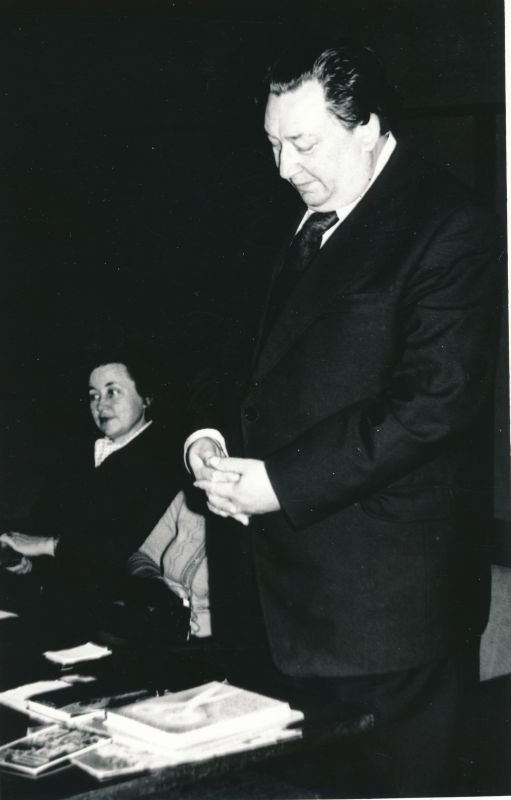 Foto. Kohtumine Leedu kirjaniku Miseviciusega.  28.oktoober 1982.a.
Foto: Tenno Sillaste.
