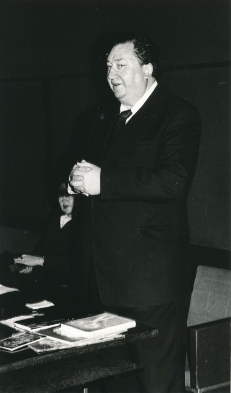 Foto. Leedu kirjanik Misevicius kõnelemas. 28.oktoober 1982.a.
Foto: Tenno Sillaste.
