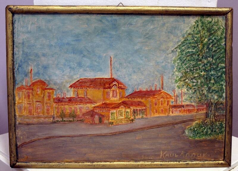 Oil painting, Tartu Railway Station