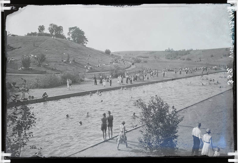 fotonegatiiv, Viljandi, Uueveski org bassein, suvitajad
