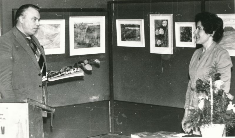 Foto. Haapsalu Koduloomuuseumi 55. aastapäeva ajaloopäev, 28.04.1984. Fredi Tomps ja Õ. Kabrits.