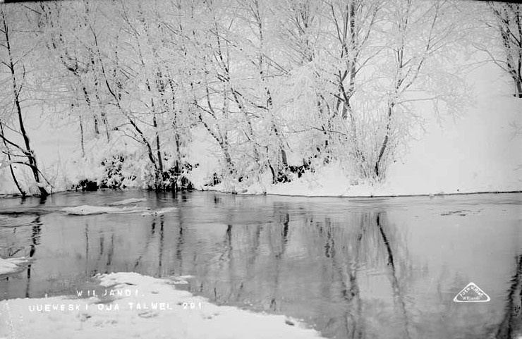 fotonegatiiv, Viljandi, Uueveski oja, talvel