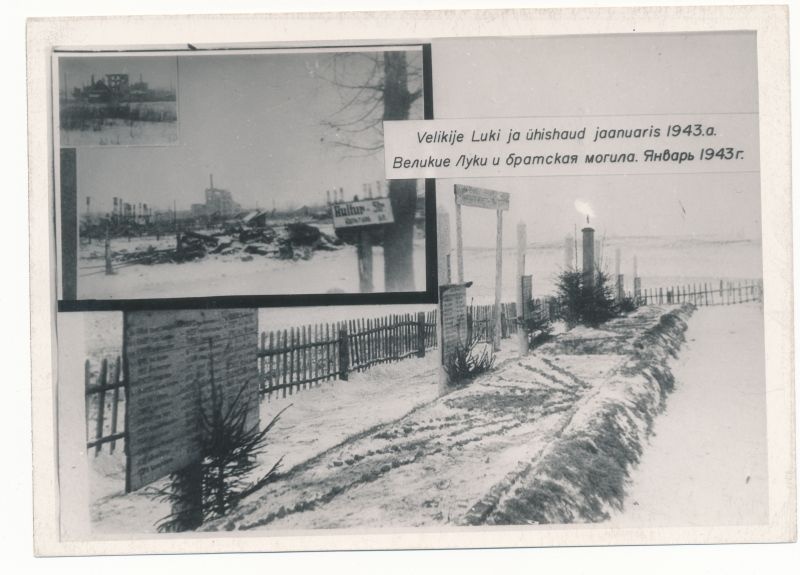 Foto. Velikije Luki ja Eesti Laskurkorpuse ühishaud. Jaanuar 1943.