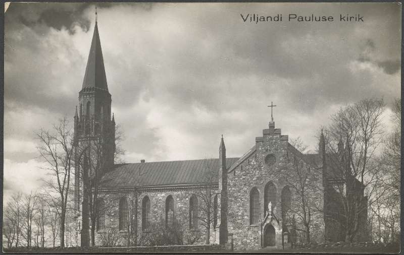 Postcard, Viljandi Paulus Church